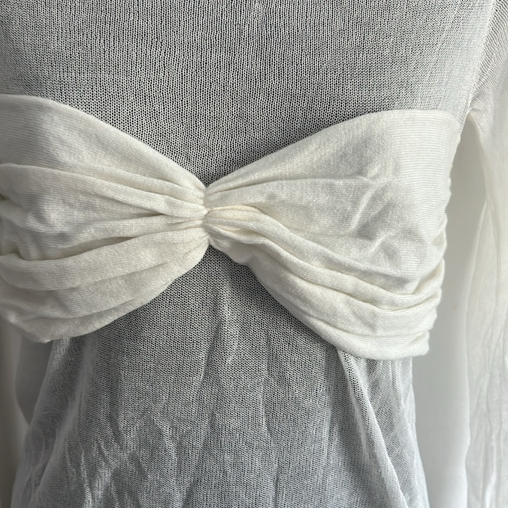 NWT Commense Off Shoulder Knit Mesh Top - Picture 8 of 8